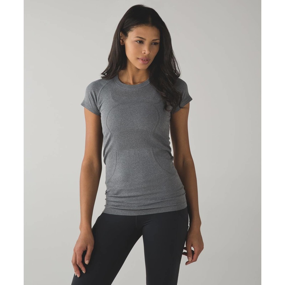 Lululemon Swiftly Tech Short Sleeve Crew Heathered Slate Sz 12